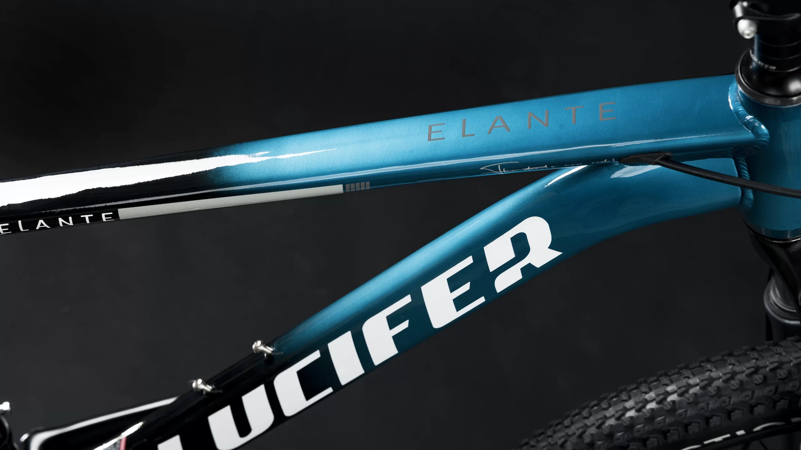 Top Tube of Lucifer Bikes Affordable Alloy Cycle Elante